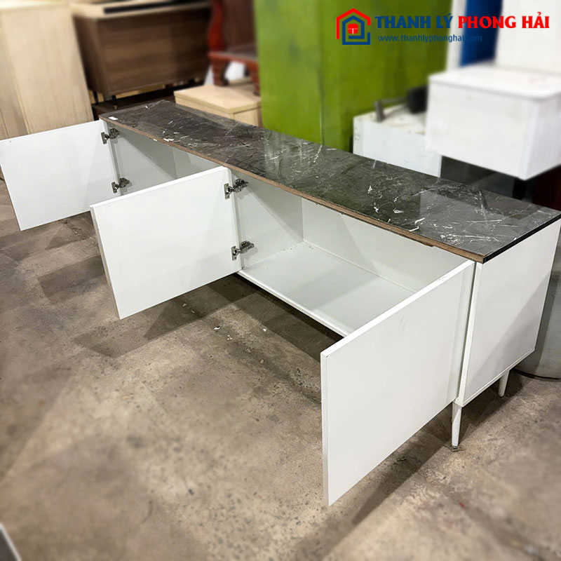 Kệ Tivi 4 Cánh 2m3 Mặt Vân Đá Cũ