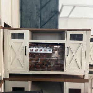 Kệ Tivi Gỗ 1m38 Kèm Lò Sưởi Điện Mới 99%