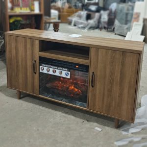 Kệ Tivi Gỗ Kèm Lò Sưởi Điện Có Remote Mới 99%