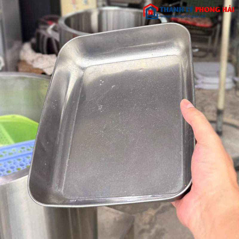 Khay Inox Hình Chữ Nhật Cũ (Nhiều Kích Thước)