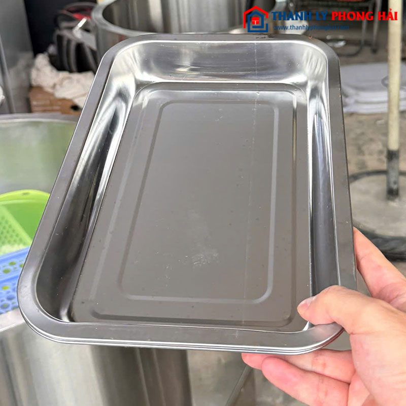 Khay Inox Hình Chữ Nhật Cũ (Nhiều Kích Thước)