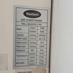Máy Lạnh Reetech RT9-BB 1HP Cũ