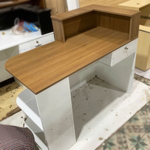 Quầy Lễ Tân Chữ L Gỗ Phối Trắng Mới 99% (Nhiều Màu)