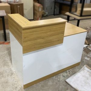 Quầy Lễ Tân Chữ L Gỗ Phối Trắng Mới 99% (Nhiều Màu)