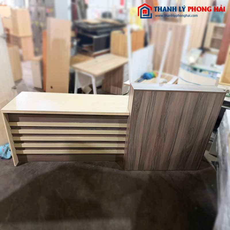 Quầy Lễ Tân Gỗ Công Nghiệp 4 Ngăn Kéo Cũ