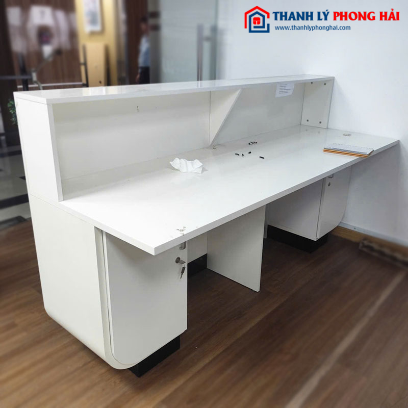 Quầy Tiếp Tân Gỗ Kèm Tủ Cũ