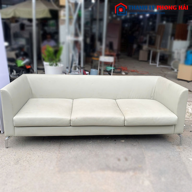 Sofa Băng 3 Chỗ Bọc Da Thiết Kế Đơn Giản Cũ