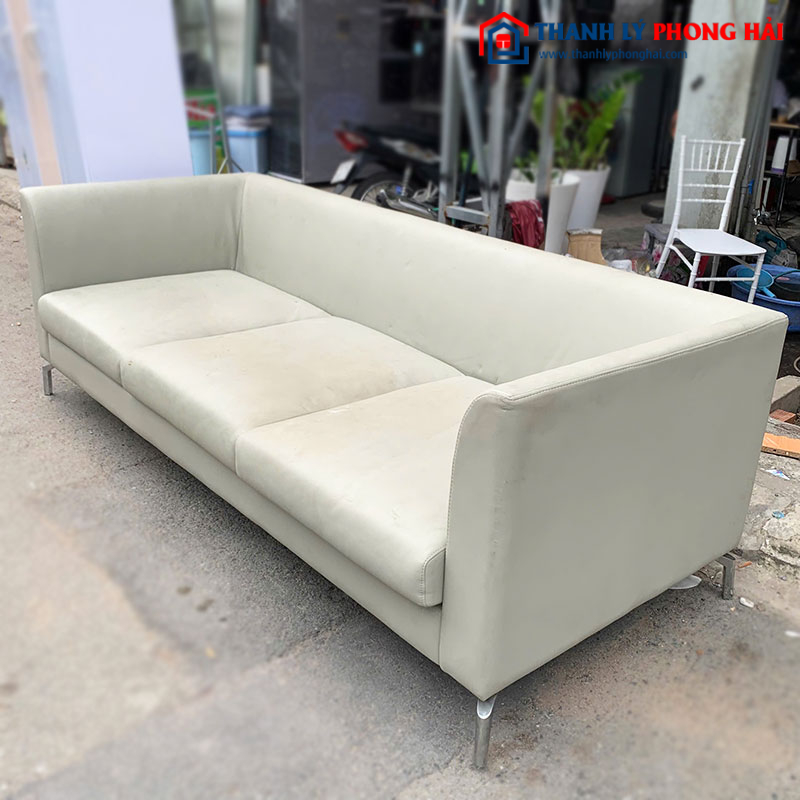 Sofa Băng 3 Chỗ Bọc Da Thiết Kế Đơn Giản Cũ