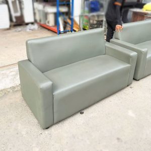 Sofa Băng Bọc Da Xám Cũ