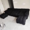 Sofa Múi Bọc Lông Cừu Đen Kèm Đôn Cũ