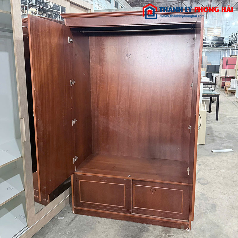 Tủ Áo 1m2 Gỗ Ngăn Trượt Cũ