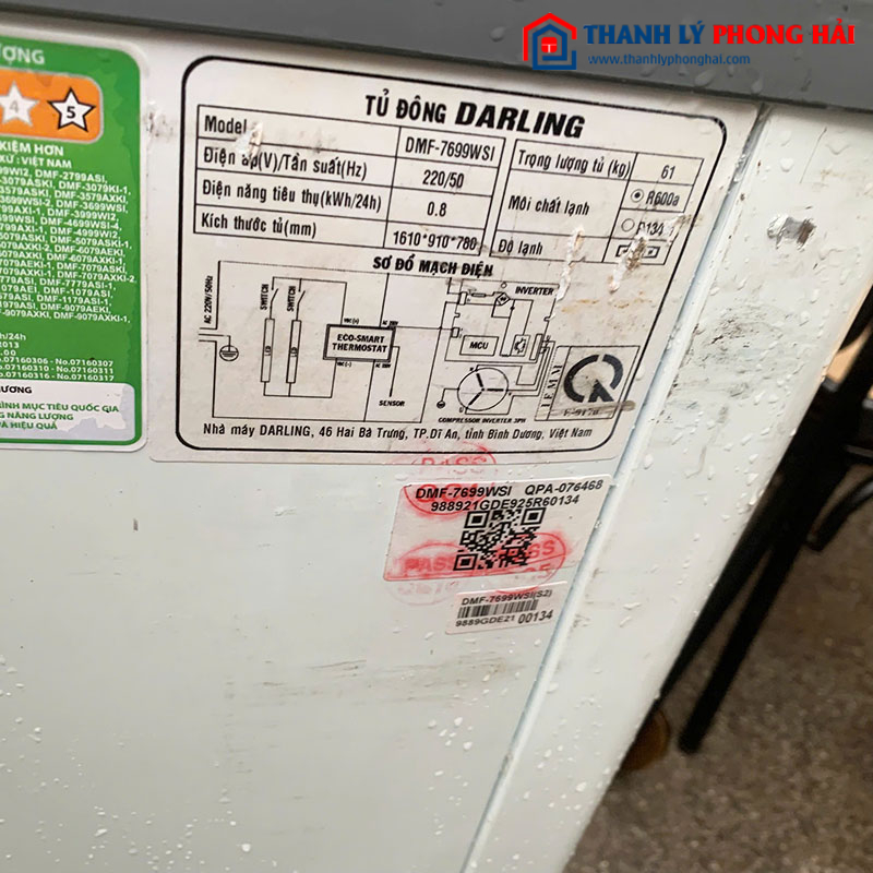 Tủ Đông Darling Smart Inverter DMF-7699WSI Cũ