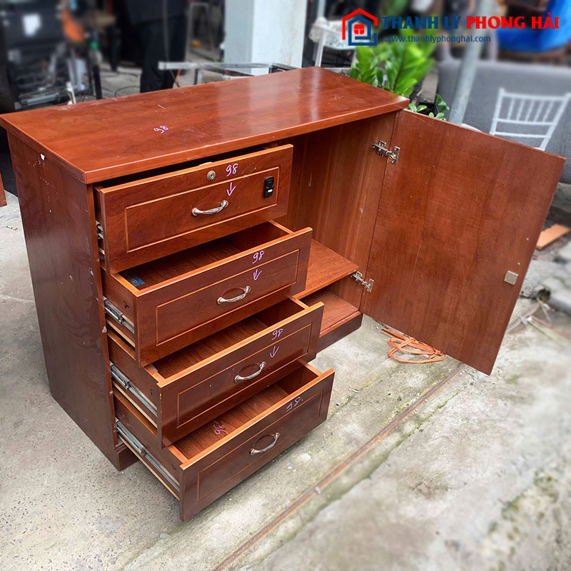 Tủ Hồ Sơ Gỗ 4 Ngăn Kéo Cũ