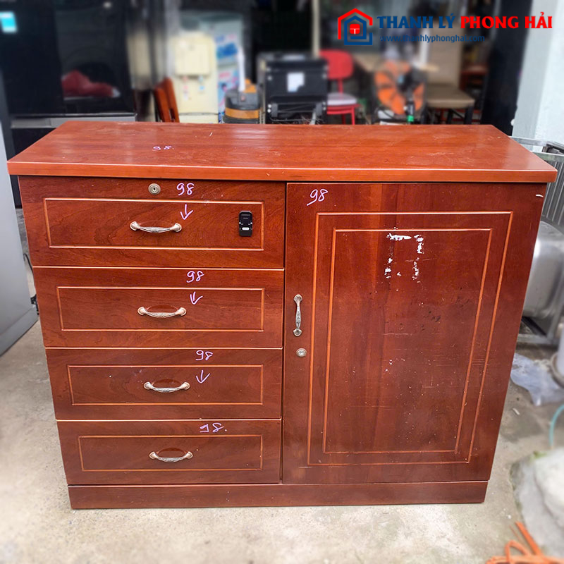 Tủ Hồ Sơ Gỗ 4 Ngăn Kéo Cũ