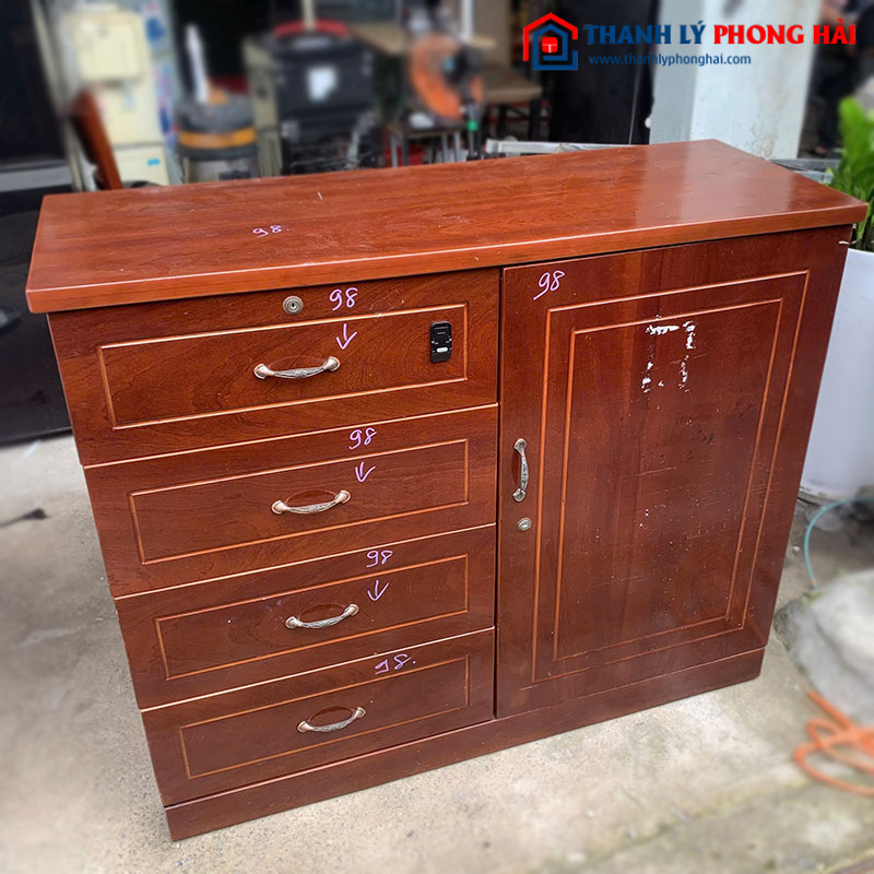 Tủ Hồ Sơ Gỗ 4 Ngăn Kéo Cũ