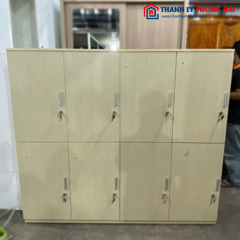 Tủ Locker 1m7 Gỗ 8 Ngăn Cũ