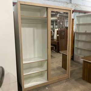 Tủ Quần Áo 1m6 Gỗ 2 Cánh Lùa Kèm Gương Cũ