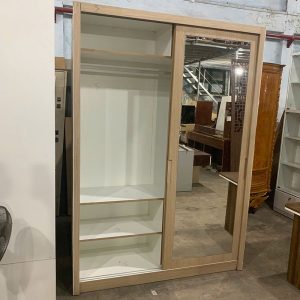Tủ Quần Áo 1m6 Gỗ 2 Cánh Lùa Kèm Gương Cũ