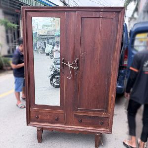 Tủ Quần Áo 2 Cánh Gỗ Tự Nhiên Cũ