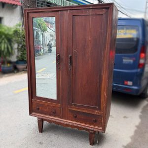 Tủ Quần Áo 2 Cánh Gỗ Tự Nhiên Cũ