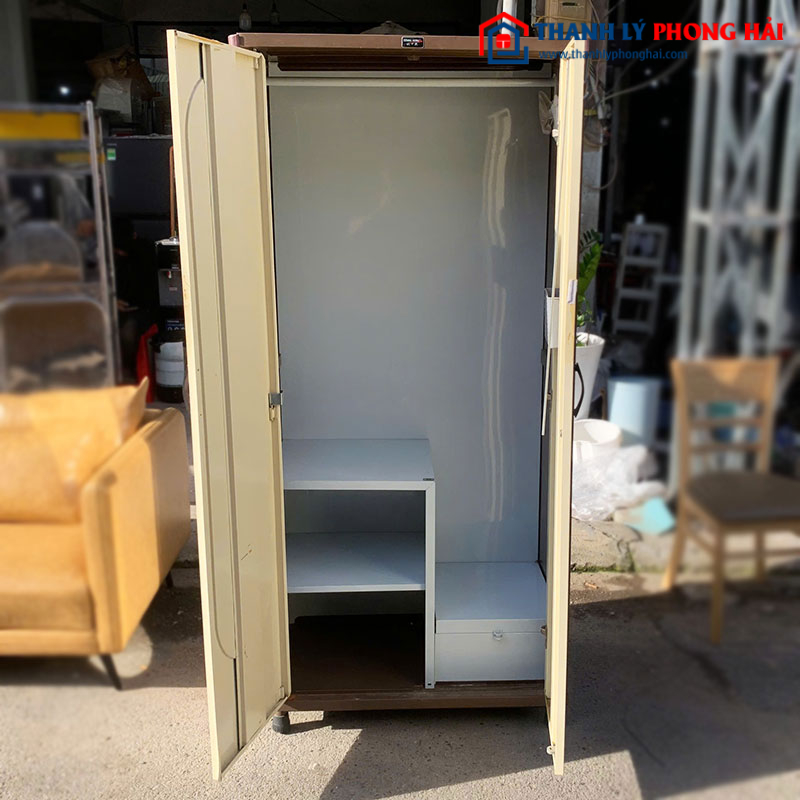 Tủ Sắt 2 Cánh Có Gương Có Hộc Cũ