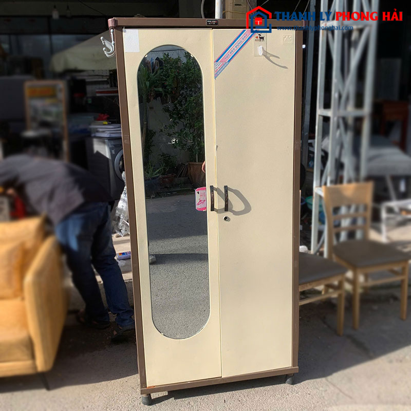 Tủ Sắt 2 Cánh Có Gương Có Hộc Cũ
