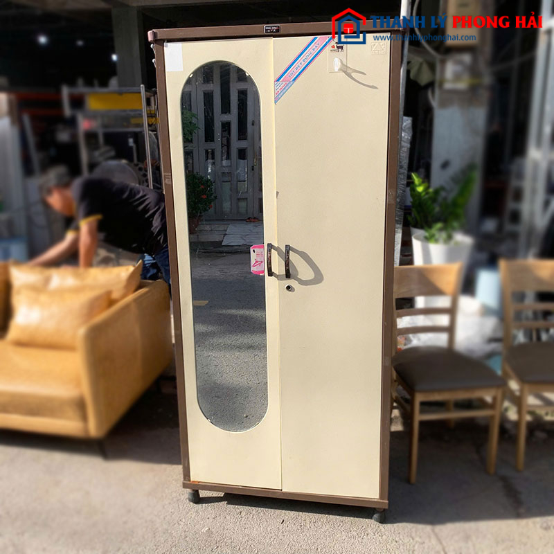 Tủ Sắt 2 Cánh Có Gương Có Hộc Cũ