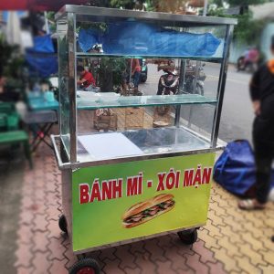 Xe Bán Hàng Khung Inox Có Kính Cũ