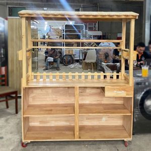 Xe Bán Hàng Take Away Gỗ Thông Mới 99% (Nhiều Kích Thước)