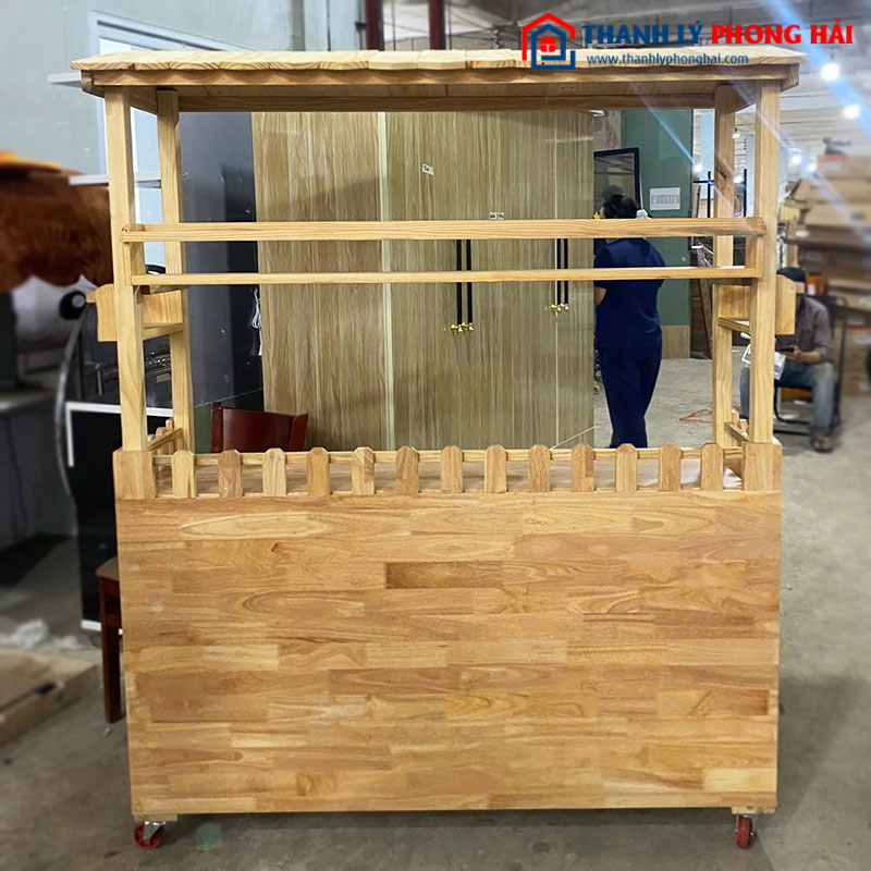 Xe Bán Hàng Take Away Gỗ Thông Mới 99% (Nhiều Kích Thước)